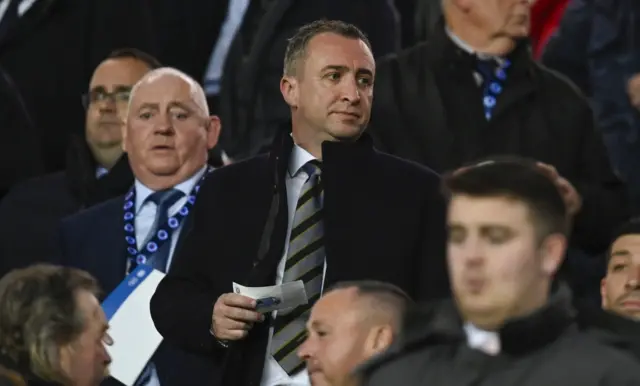 Livingston owner and COO John McIlvogue at Ibrox