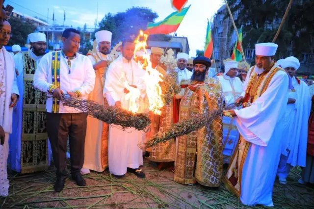 Cleric at Meskel Square in Addis Ababa, Ethiopia - 27 September 2023