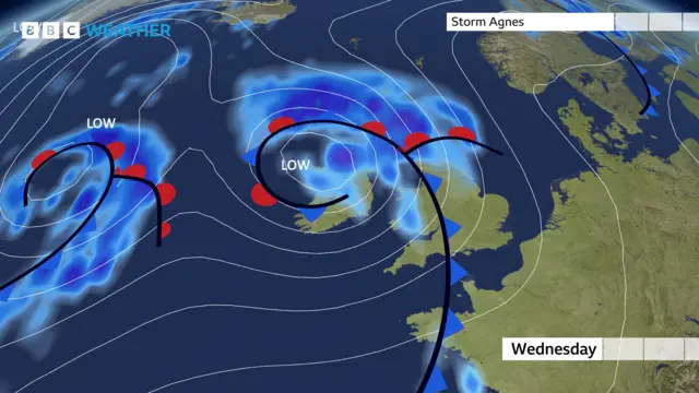 Storm Agnes graphic