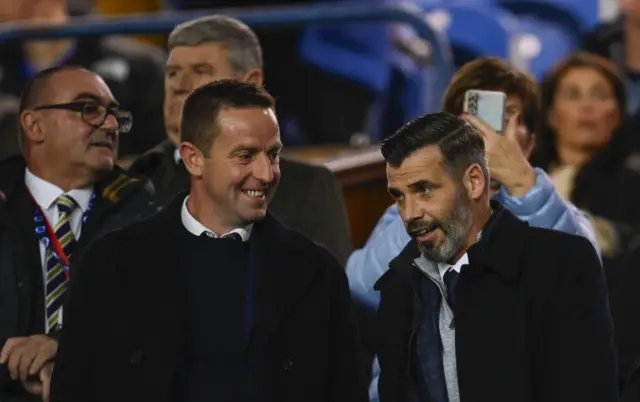 St Johnstone manager Steven MacLean and Motherwell boss Stuart Kettlewell at Ibrox