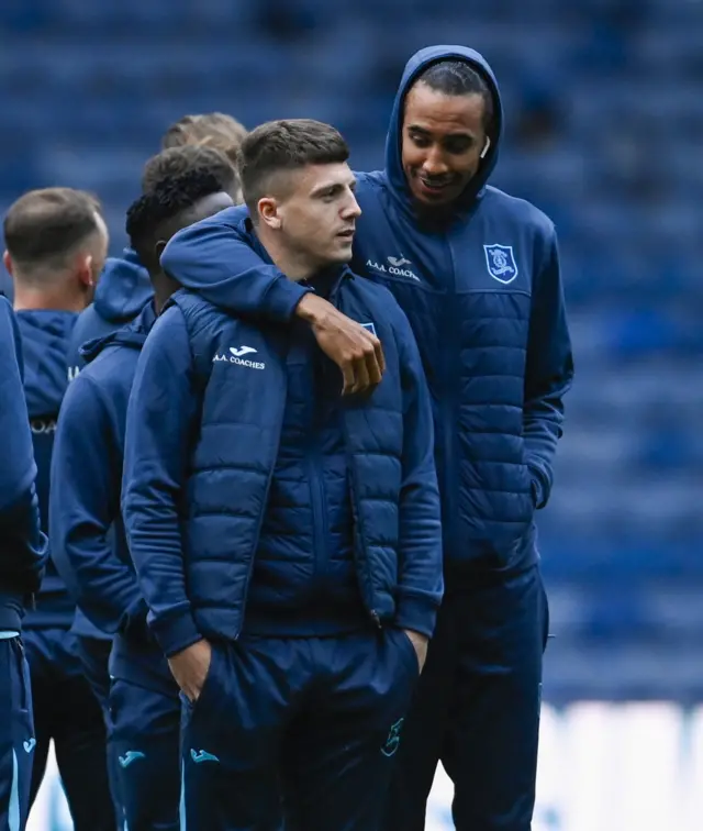 Livingston players Daniel MacKay and Kurtis Guthrie at Ibrox