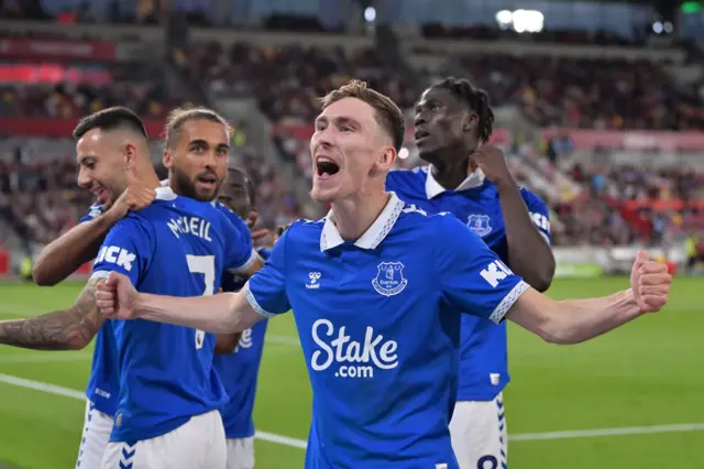 Everton celebrate a goal