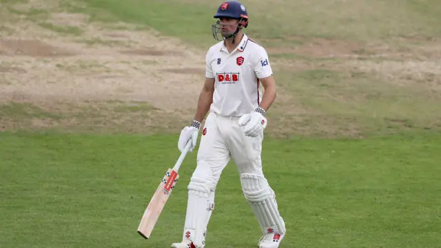 Alastair Cook leaves the field