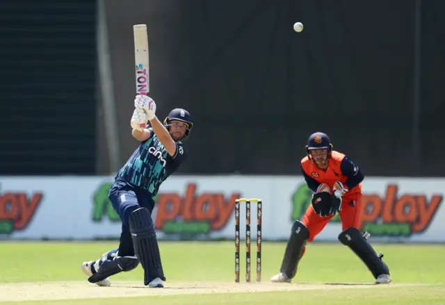 England's Dawid Malan plays a shot in the first one-day international against the Netherlands