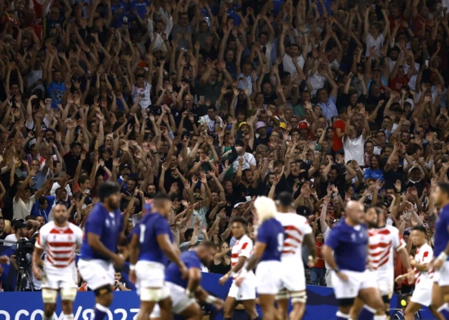 Mexican wave in the stadium