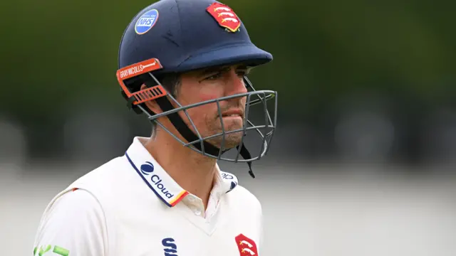 Alastair Cook walking out for Essex