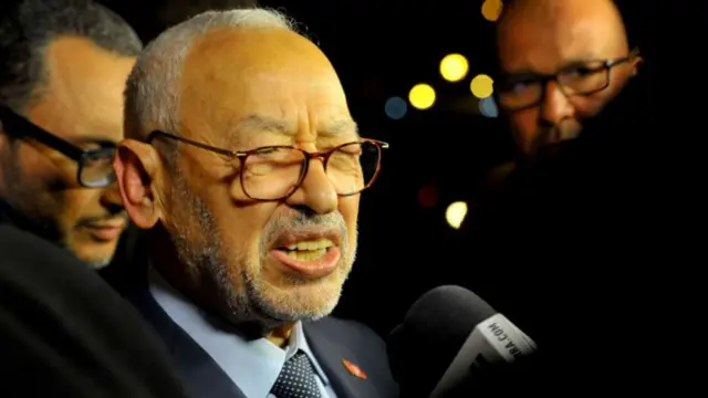 Rached Ghannouchi in November 2022 before his arrest.