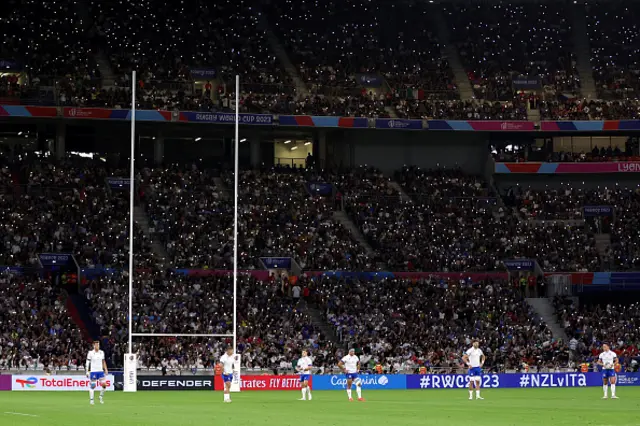 A general view inside the stadium as the players of Italy prepare for kick-off