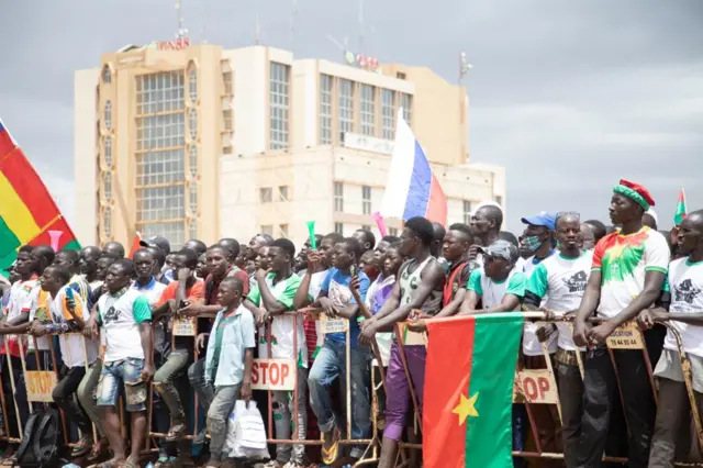 People at the rally in Ouagadougou