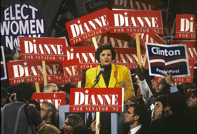 Dianne Feinstein the Mayor of San Francisco addresses the Democratic National Convention. She would be elected to the Senate in Nov. of 1992