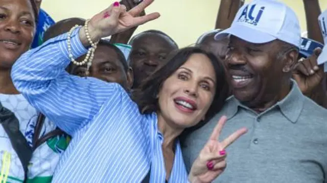 Sylvia Bongo and Ali Bongo in August.