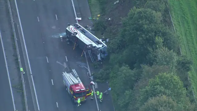 Aerial image of the crash site