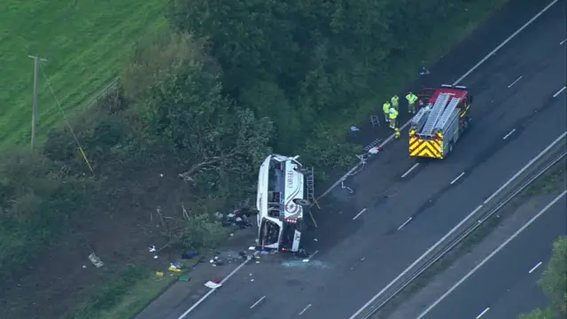 Aerial image of the crash site