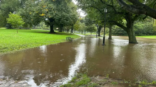 Prospect Park flooded