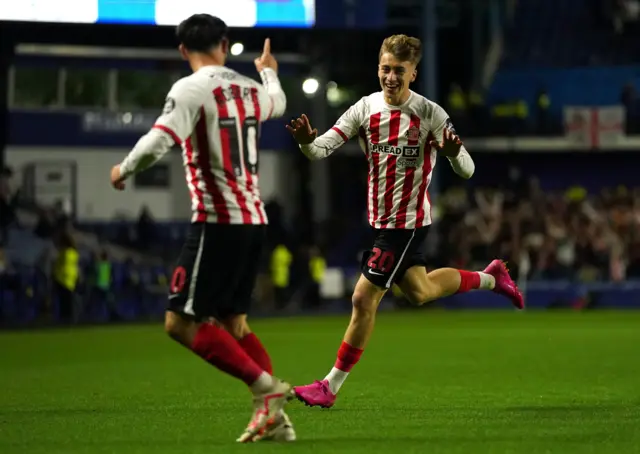 Jack Clarke celebrates his first goal at Sheffield Wednesday