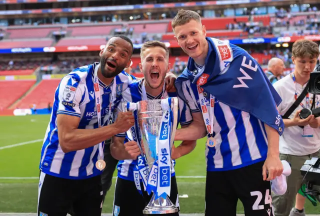 Sheffield Wednesday players celebrate at Wembley