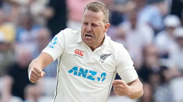 Neil Wagner takes a wicket for New Zealand