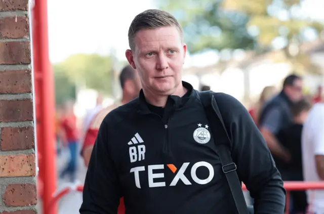 Aberdeen manager Barry Robson arrives at Pittodrie