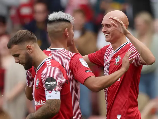 Will Smallbone celebrates his goal against Leeds