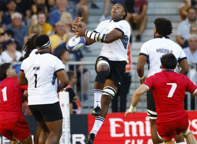 Fiji's Viliame Mata in action