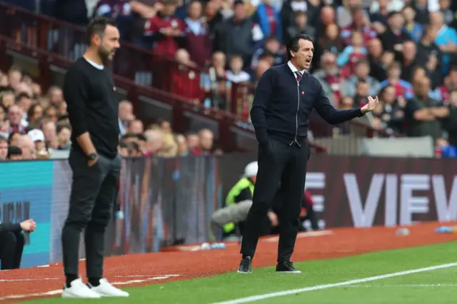 Roberto De Zerbi and Unai Emery