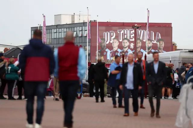 Fans arrive at Villa PArk ahead of kick off.