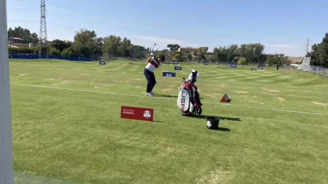 Koepka on the range