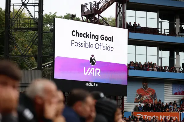 VAR check on scoreboard