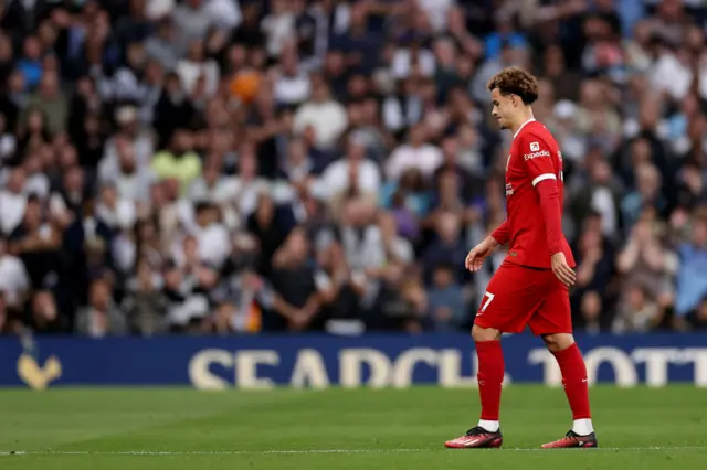 Curtis Jones leaves the pitch