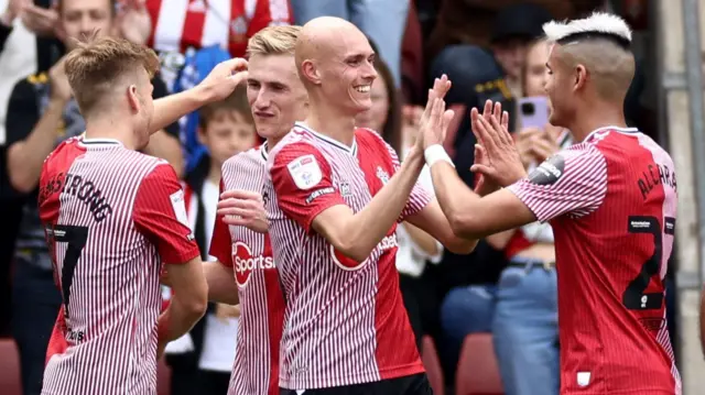 Will Smallbone celebrates scoring Southampton's second goal