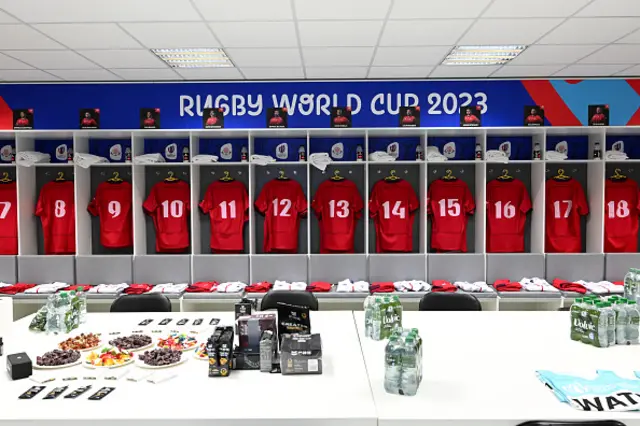 Georgia changing room with shirts out