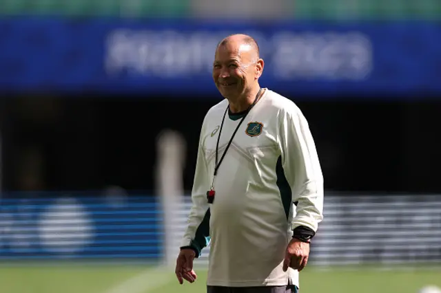 Head Coach, Eddie Jones looks on during the Australia captain's run