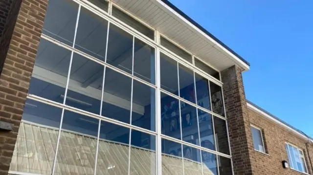 The rectangular roof panels in Myton School's library contain RAAC