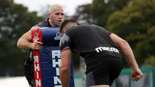 Gareth Davies in training