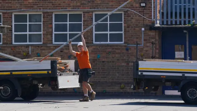 Remedial work being done at Mayflower Primary School, Leicester