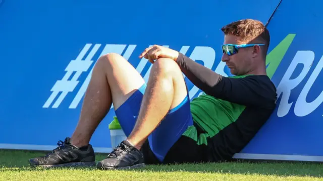 Leicestershire joint head coach James Taylor watching from the boundary