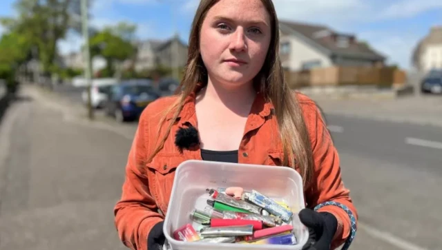 Laura Young has been collecting vapes on daily dog walks