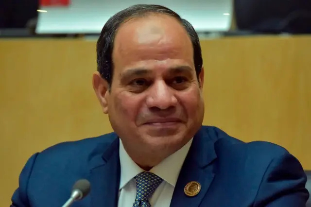 Egyptian President and new Chairman of African Union Abdel Fattah al-Sisi gives a press conference during the closure of the 32nd Ordinary Session of the African Union (AU) Summit at the African Union Headquarters in Addis Ababa, Ethiopia on February 11, 2019.