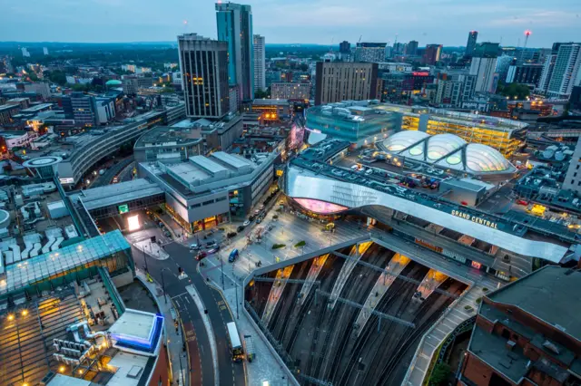 Birmingham City Centre from above