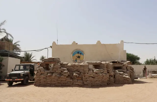 A general view of the base of the French Barkhane force detachment Faya-Largeau, in northern Chad, June 2022