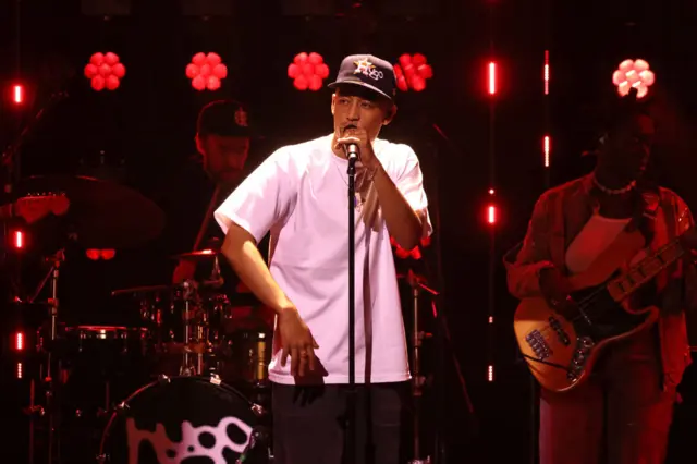 Loyle Carner performs onstage during The Mercury Prize 2023 awards show at Eventim Apollo on September 07