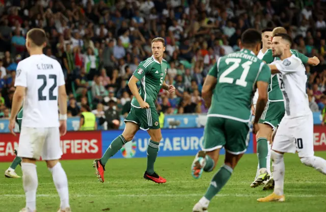 Jonny Evans in action for Northern Ireland