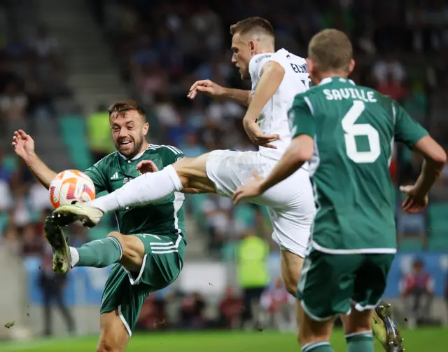 Conor McMenamin in action for Northern Ireland against Slovenia