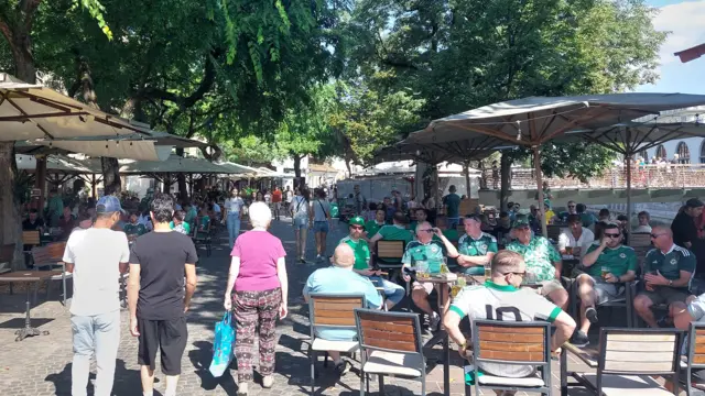 Northern Ireland fans in Ljubljana