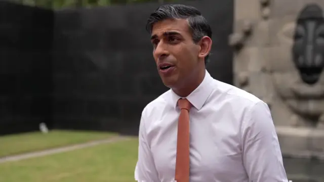 Rishi Sunak speaking in Delhi