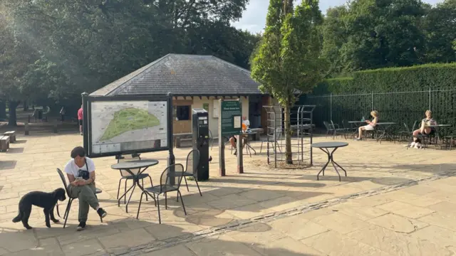 People sit around in Richmond Park