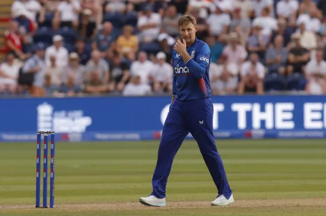 Joe Root looks on