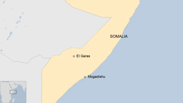 Map of El Garas in Somalia