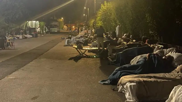 People sleeping on the streets in Marrakesh after quake