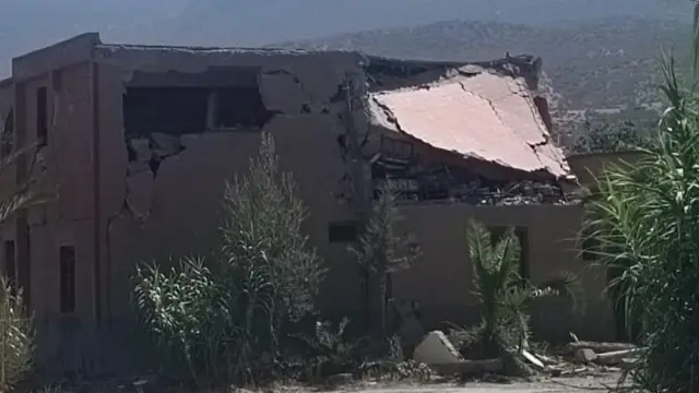 A house on the Atlas Mountains has been partly damaged, 9 September 2023